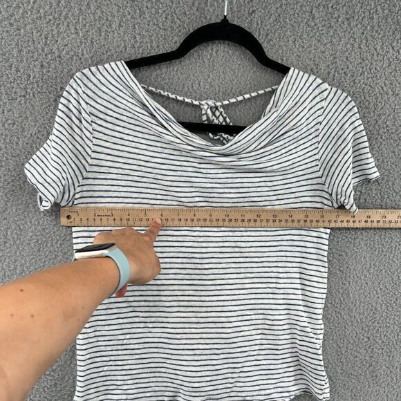 Anthropologie Maeve Horizon Linen Tee Extra Small Striped Short Sleeve Top - Picture 9 of 15